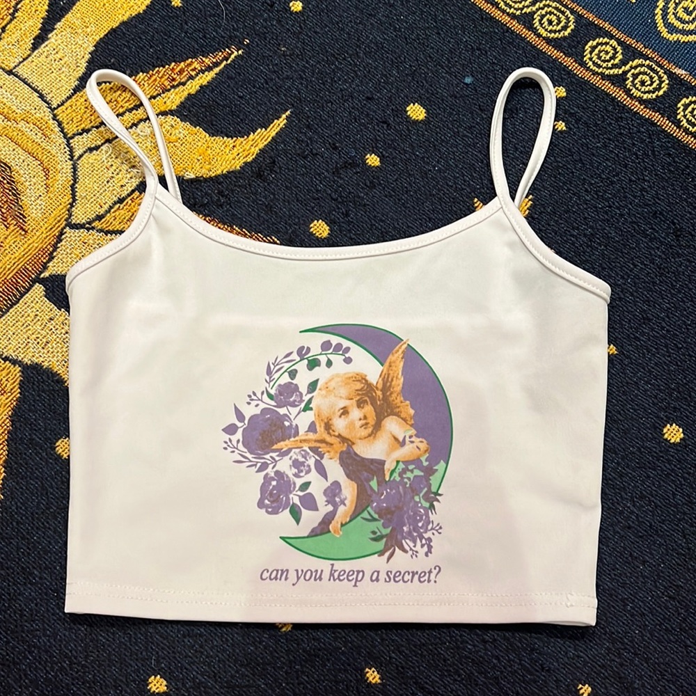 90s inspired tank top crop top